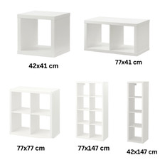 New IKEA KALLAX White Shelving Unit Cube Storage Bookcase Wall/Floor Mountable