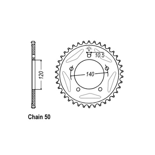 Rear sprocket 1800 46 - sprocket, jt