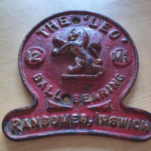 Ransomes cast iron badge - iron, for
