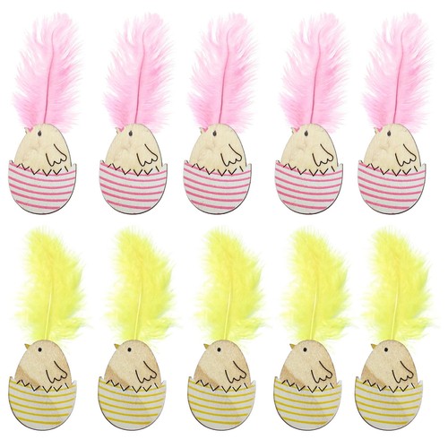 Wooden chicks with - chicks, feather