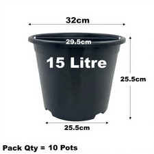 15 Litre Black Plant Pots