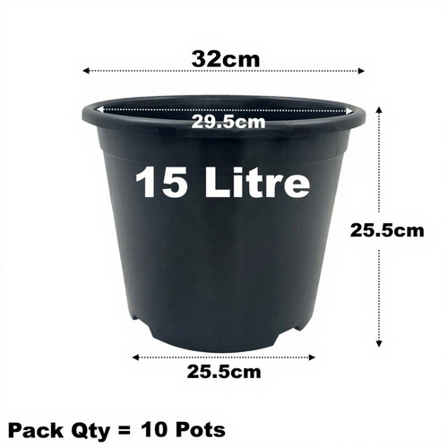 Litre black plant pots - black,