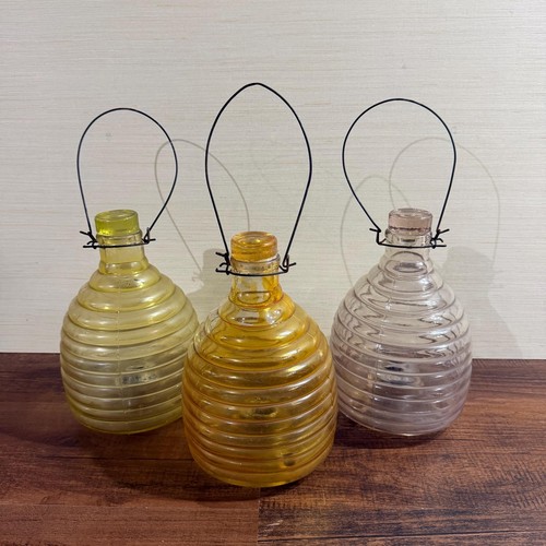 Vintage ribbed glass beehive - ribbed,