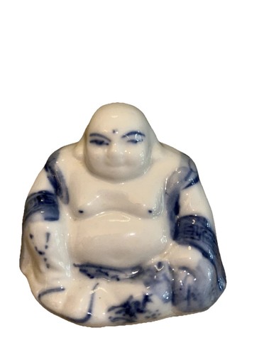 Small porcelain buddha seated - porcelain,