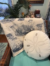 Vintage Blue And White Cape