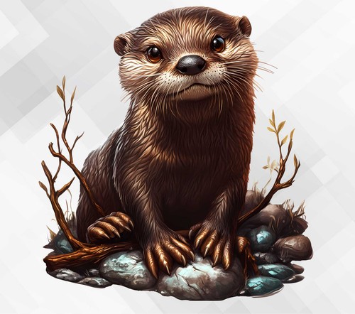 Otter wall vinyl - sticker, decal