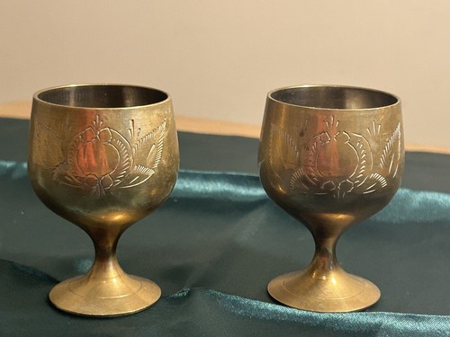 Pair vintage engraved - of,