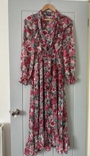 Zara floral maxi dress long sleeve chiffon
