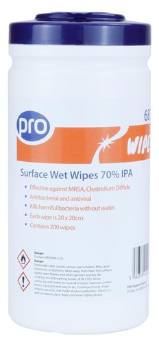 Pro ipa surface wet wipe - 70%,