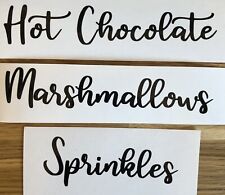 Hot Chocolate Station Vinyl Decal Stickers For Pots, Jar, Canisters, Sprinkles