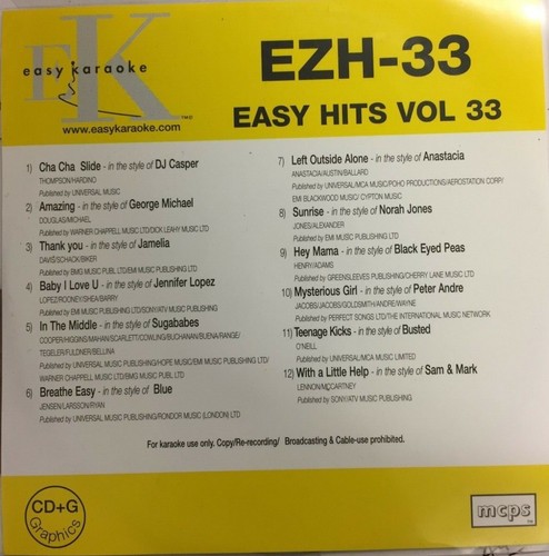 Easy karaoke hits series - karaoke,