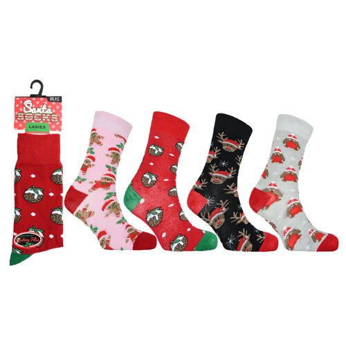 Single pair ladies - xmas, socks
