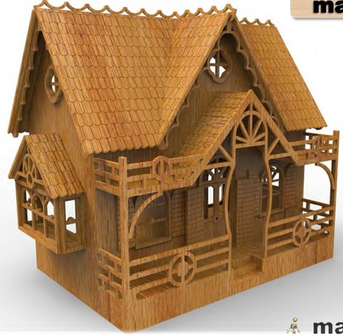 Doll house laser cut flat - cut, pack