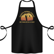 Funny Fishing Arm is In a Cast Fisherman Cotton Apron 100% Organic