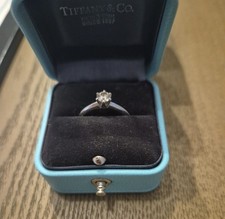 0.43ct VS1 Tiffany & Co Diamond Engagement Ring With Platinum Band Size H.