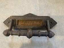 Heavy Antique Cast Iron Letter Box With Pull Shut Handle