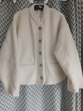 Mango Ladies Borg Style Cream Jacket in Medium