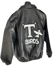 Grease Black Faux Leather T Birds Jacket Size XL-XXL