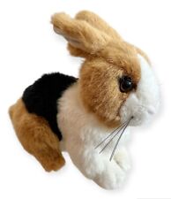Dwarf Rabbit Soft Plush Toy Tricolour Bunny Brown Black White Realistic 6.5"