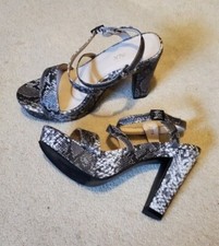 CATWALK Snake Print Super High Block Heel Platform Sandal Women Shoes EUR 40