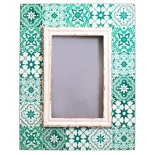 Photo Frame  4" x 6" Mediterranean Green Tile Mosaic Design by Sass & Belle