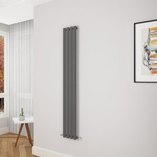 Oval Column Radiator Vertical  Central Heating Rad 1600x236mm Single Anthracite