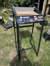 19”  X 28U Professional Equipment Rack, Metal Frame, with Rear Wheels.
