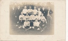 Football postcard RP Local team Lutterworth postmark 1904