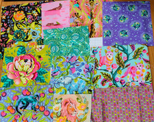 Tula Pink 11 assorted offcuts