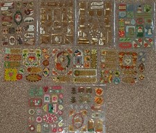 CREATE & CRAFT Christmas EPOXY STICKERS approx 20 items on each sheet QUALITY