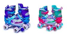 Girls Roller Skates for Kids  4 Size Adjustable Light Up Quad Skates Purple Mint