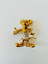 DISNEY MICKEY MOUSE Crystal Figurine By Lencia Austria Gold Mickey Mouse