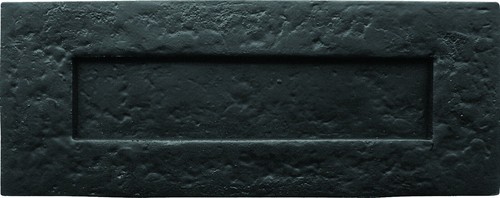 Antique black iron letter box - antique,
