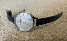 emporio armani ar11090 aurora mother of pearl blue leather ladies classic watch