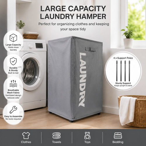 Laundry basket slim rolling - on,