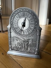 Vintage Artina SKS Zinn German 95% Pewter Clock Alpine Milk Maids 