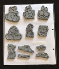 Cute bear ducks cat dog sentiments Creative Expressions cling rubber stamp set