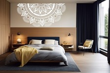 Bedroom Headboard Mandala Wall Decals – Modern Boho Vinyl Stickers Levy