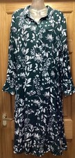 Ladies M & S Long Dress - Green Mix- NWOT - Size 14 Unlined - Viscose
