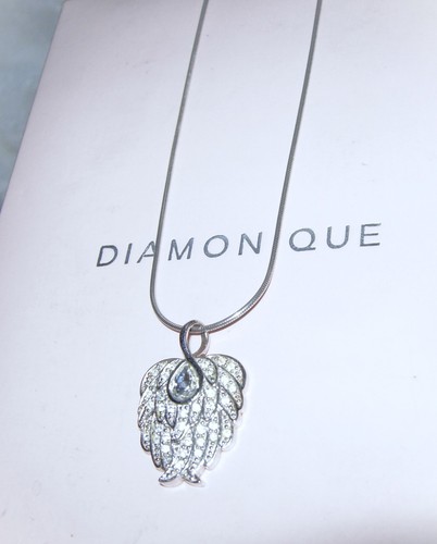 Diamonique angel wings heart - angel,