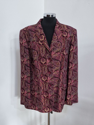 Basler burgundy paisley blazer - burgundy,