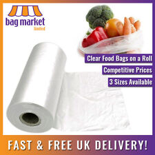 Plastic Food Bags on a Roll Semi Clear Poly for Fruit Veg Meat Butcher Sandwich