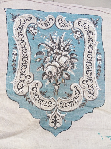 Antique beadwork banner screen - beadwork,
