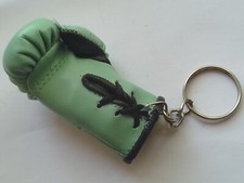 Vintage Retro Keyring Leather Look Styl Quality Green Professional Boxing Glove 