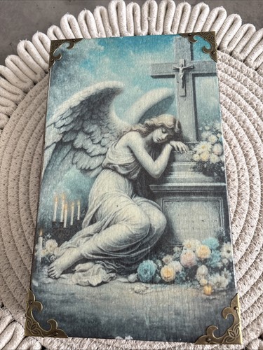 Handmade mourning angel - angel, wooden