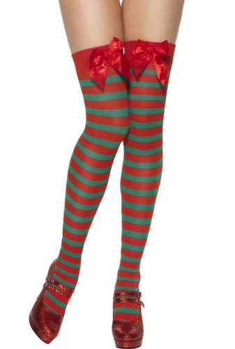 Red and green striped - red,