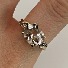 Morganite & Diamond Ring 9ct