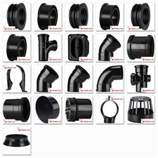 Polypipe 82mm / 3" Push Fit Soil and Vent Fittings in Black