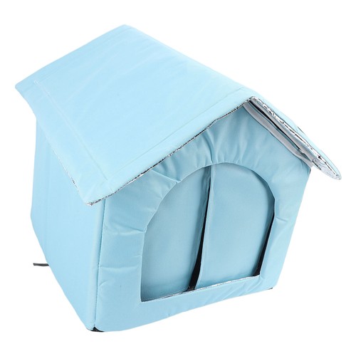 Blue outdoor cat house - cat,