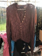 Zara Burgandy Maroon Crochet